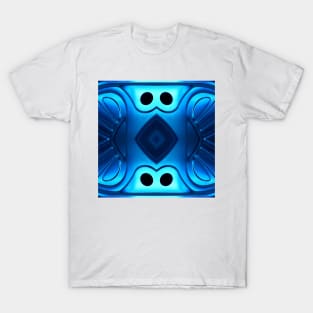 Stainless steel sinks in futuristic patterns gunmetal blue SEVEN T-Shirt